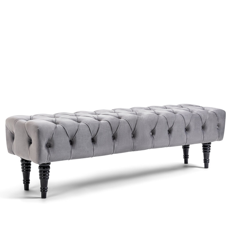 House of Hampton Jaketa Velvet Upholstered Bench Reviews Wayfair